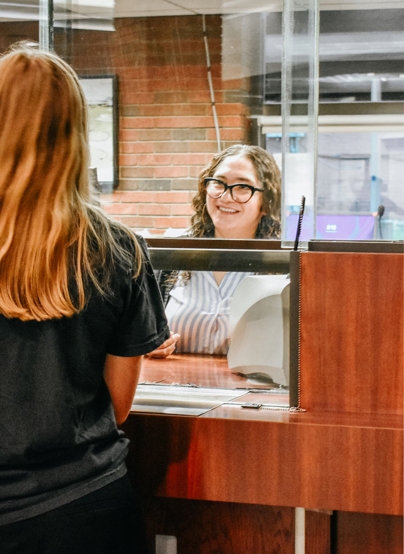 Teller at window